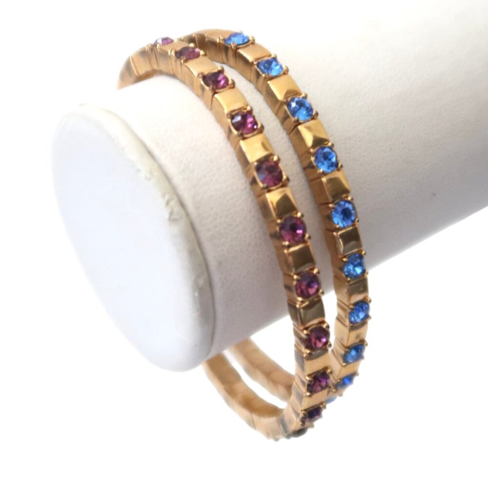 JOAN RIVERS Rhinestone Flex bracelet purple or blue stones